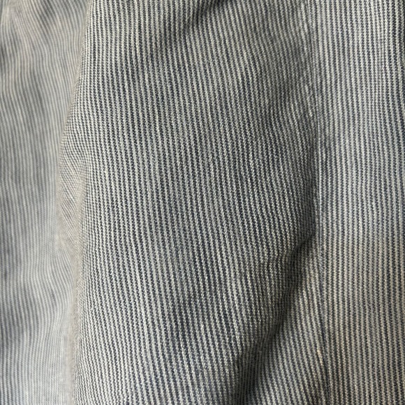 J.Jill Love Linen Pants Size L Blue White Striped Wide Leg Crop Casual Lagenlook - Picture 5 of 8